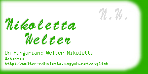 nikoletta welter business card